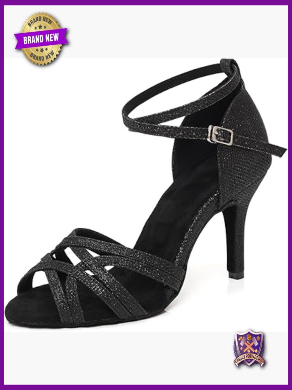 Latin Ballroom Dance Heels Suede Sole Open Toe 3.33" Heel